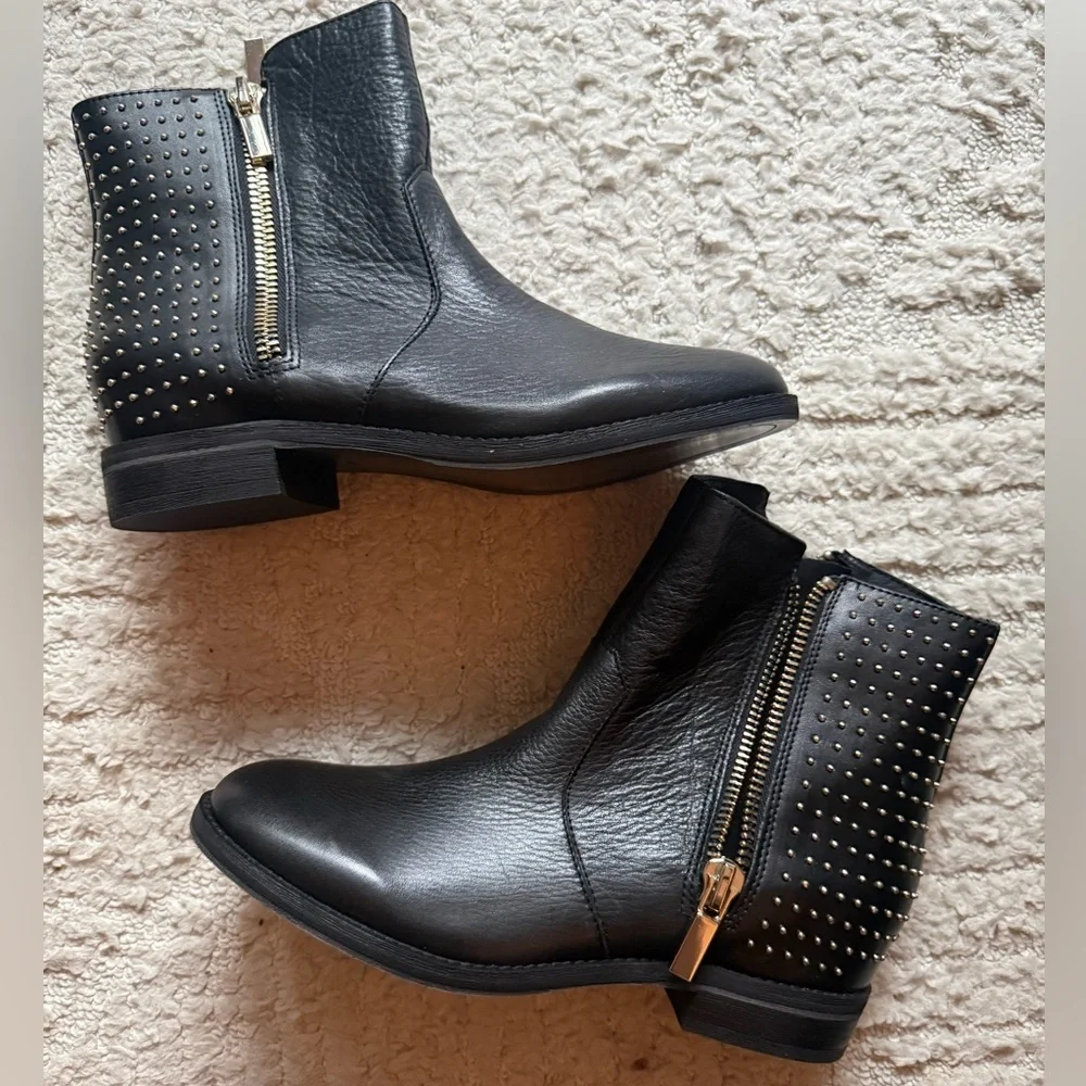 Kenneth Cole biker boots leather Black size 8